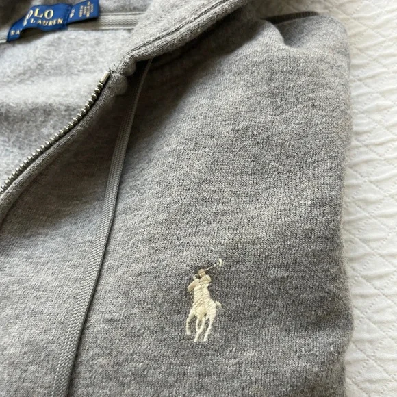 Polo Ralph Lauren Gray Zip up Hoodie size S - Picture 4 of 7